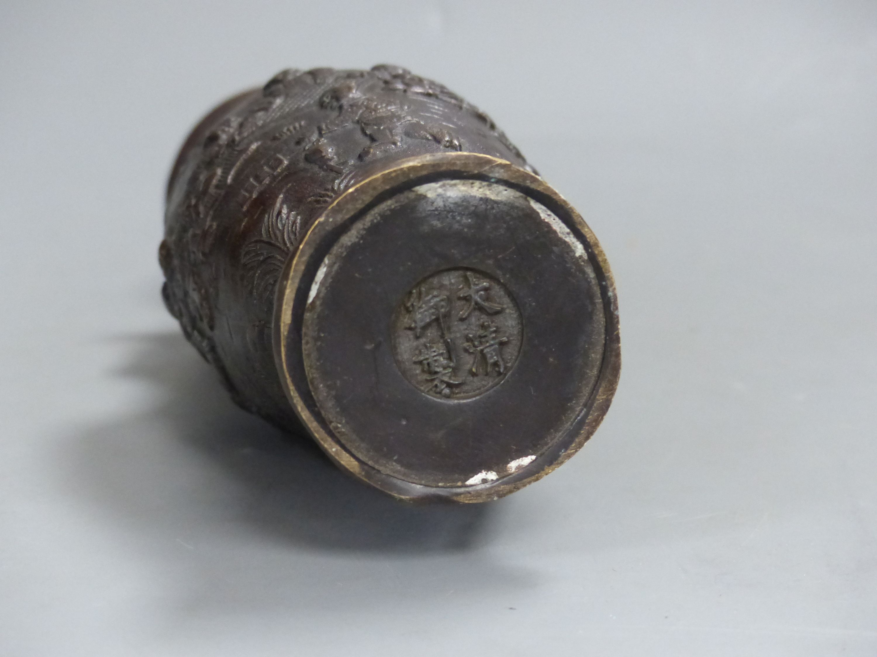 A Chinese bronze ‘Hundred Boys’ vase, height 19cm